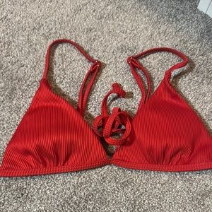 Red Triangle Bikini Top